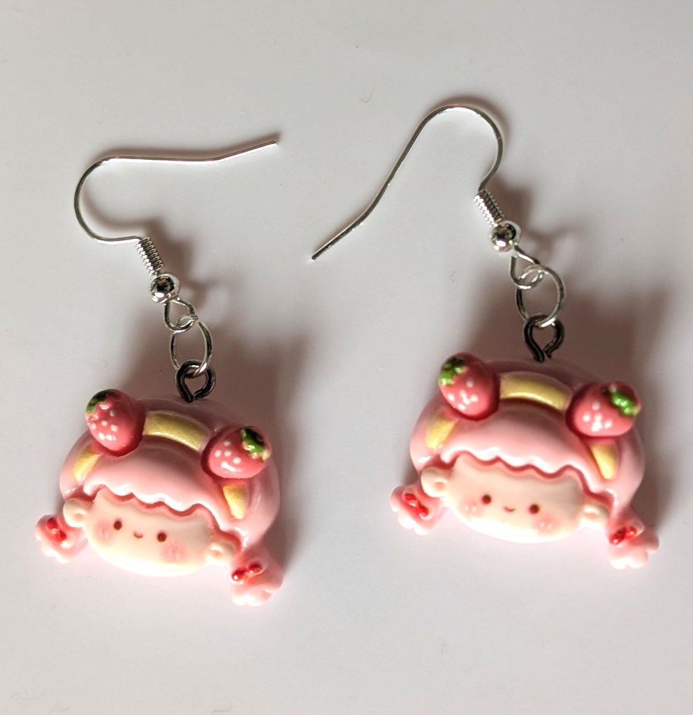 Strawberry cottage plastic earrings