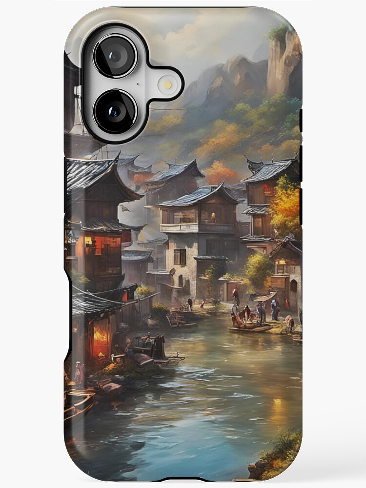 River li with town, digital download bundle, commercial use for physical products