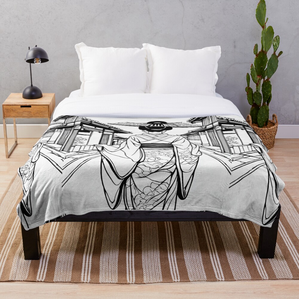 Japanese Geisha Colouring Pages, Asian Art, Samurai, Pagoda (Digital Download)